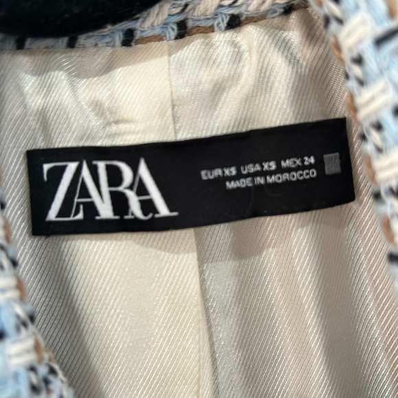 Zara Tweed Boucle Double Breasted Blazer - Picture 8 of 9